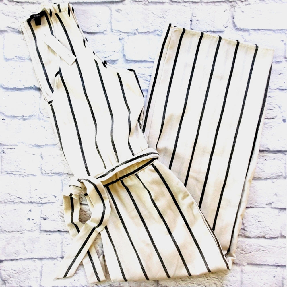 Anthropologie DREW Striped Jumpsuit